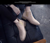 Ankle Pointed Toe Zip Chelsea Boots Men  Sewing Solid  Martin Boots Spring  Autumm Fashion Motorcycle Shoes