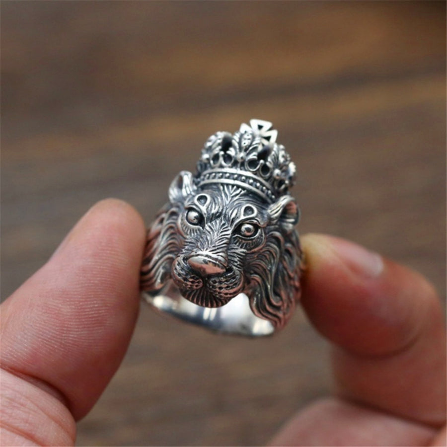 Punk Male Female Lion Finger Ring Stainles Steel Rings For Men And Women Vintage Animal Wedding Jewelry
