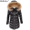 Winter Jacket Women Real Fur Coat Parkas Duck Down Lining Coat Real Raccoon Fur Collar Warm Black Streetwear