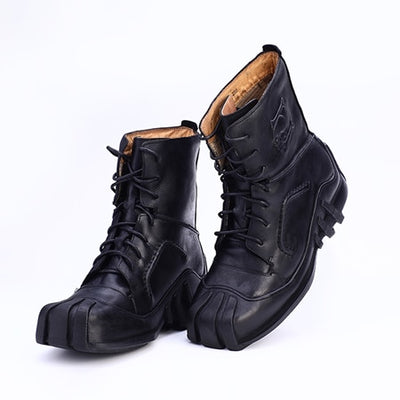 Men's Genuine Leather Lace-up Skull Tactical Military Boots/Bikers Motorcycle Boots