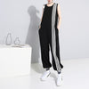 2018 Korean Style Women Sleeveless Romper Jumpsuit Full Length Striped Stretch Cuff Female Casual Wear Long Overalls Pants 3644