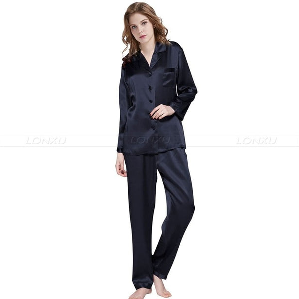 Womens Silk Satin Pajamas Set Pajama Pyjamas Set Sleepwear Loungewear ...