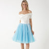 5 Layers 60cm Princess Midi Tulle Skirt Pleated Dance Tutu Skirts Womens Lolita Petticoat Jupe Saia faldas Denim Party Skirts