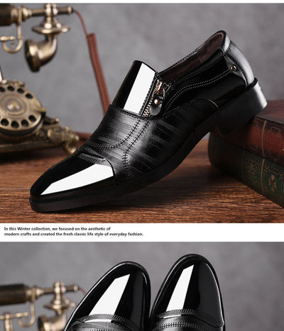 REETENE Fashion Business Dress Men Shoes 2019 New Classic Leather Men'S Suits Shoes Fashion Slip On Dress Shoes Men Oxfords