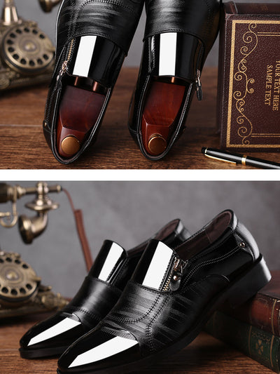 REETENE Fashion Business Dress Men Shoes 2019 New Classic Leather Men'S Suits Shoes Fashion Slip On Dress Shoes Men Oxfords