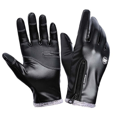 Winter Warm Men's Leather Gloves Black Touch Screen Gloves For Men Fashion Brand Winter Warm Mittens Full Finger handschuhe