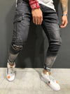 KENNTRICE New Men Jeans Distressed Pants Hole Jogger Skinny Jeans  Multi-pocket  Motorcycle Slim Fit Ripped Trousers Male