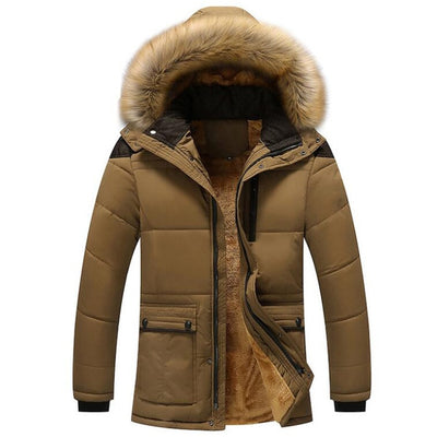 Winter Fur Collar Coat Hooded Jacket Men Winter Windproof Thicken Fleece Parka Mens Jackets and Coats Plus 5XL Outwear Clothes