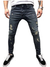 KENNTRICE Men Jeans New Slim Fit Knee Holes Hip Hop Skinny Jeans Distressed Ripped Stretch Streetwear Male Denim Trousers