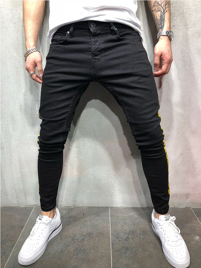 KENNTRICE Skinny Jeans Men Hip Hop Moto Jeans Slim Fit Brand Man Punk Vintage Black Street Wear Denim Pants