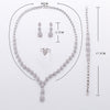 New Sparking Water Drop Crystal Jewelry Sets With High Quality Cubic Zircon 4pcs Bridal Stone Women Jewelry Set