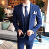 Plyesxale Burgundy Black Blue Plaid Suit Men Slim Fit Groom Wedding Suits For Men 3 Pcs High Quality Dress Business Suits Q278