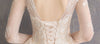 Walk Beside You Champagne Wedding Dresses Lace Applique Beaded Ball Gown Cathedral Train Three Quarter Sleeves Bridal Gowns Long