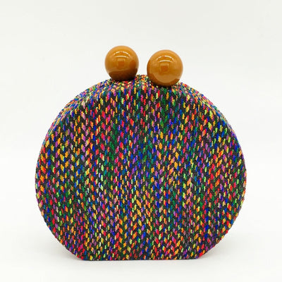 Multicolored Woven Round Circular Bags For Women 2019 Designer Evening Party Clutch Chain Shoulder Handbag Purse