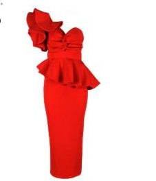 2019 Women Bodycon  Off Shoulder Bandage Dresses Female Ruffles Backless Elegant Club Dress