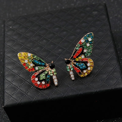 European and American fashion personality short butterfly ear nail color drill party accessory ear nail