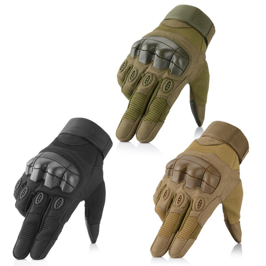 Tactical Military Rubber Full Finger Gloves Army Combat Touch Screen Hard Knuckle Protective Gear Anti-Skid Driving Gloves Men