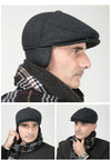 Male Winter Warm Baseball Hat Adult Fashion Earmuffs Cap Father Peaked Cap Ear Protection Hats Men's Leisure Warm Cap  B-7378