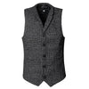 Men new winter retro plaid slim lapel woolen vest slim Men England style vintage suit vest fashion brand design waistcoat M126-2