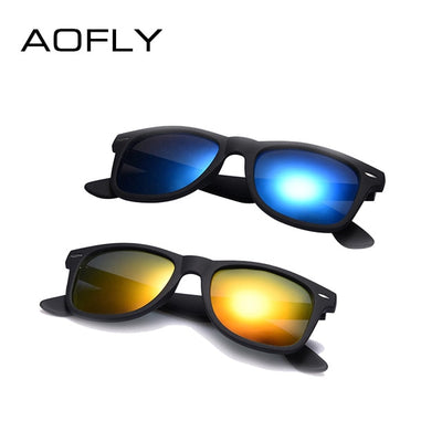 AOFLY Fashion Sunglasses Men Polarized Sunglasses Men Driving Mirrors Coating Points Black Frame Eyewear Male Sun Glasses UV400