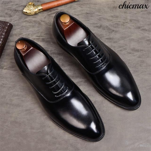 Phenkang mens formal shoes genuine leather oxford shoes for men black ...