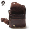 New High Quality Vintage Casual Crazy Horse Leather Genuine Cowhide Men Chest Bag Small Messenger Bags For Man  Shoulder Bags