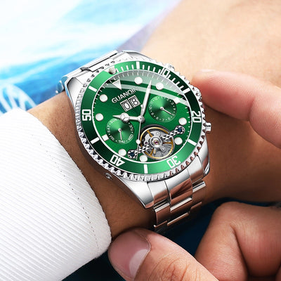 2019 New GUANQIN Clock Automatic diving watch mechanical swimming waterproof Tourbillon style clock men luxury relogio masculino