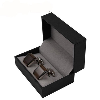 SAVOYSHI Personalized Shirt Cufflinks for Mens High Quality square brown Stone Cuff Links Brand Jewelry Gift Free Custom Name