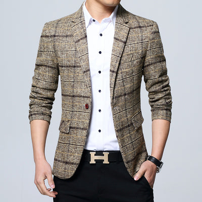 FGKKS Fashion Brand Men's Suit Jackets Autumn Slim Fit One Button Suit Blazer Fashion New Stylish Formal England Suit Jackets