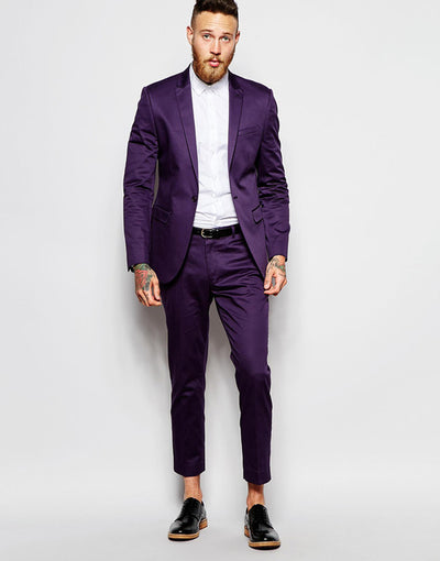 New Style Groomsmen Peak Lapel Groom Tuxedos Green/Teal/Yellow/Purple Men Suits Wedding Best Man (Jacket+Pants+Hanky) B889
