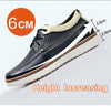 Casual Men Shoes Genuine Leather Black Men Shoes Elevator 6 cm Invisible Height Increasing Shoes