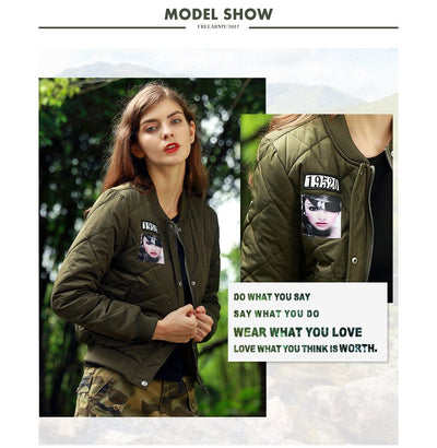 FREEARMY Winter Jacket Women's Coat Female Cotton Padded Bomber Lady Military Army Casual Jacket Winter Outerwear Coats