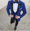 Men Suit Slim Fit 3 Pieces Tuxedo Groom Groomsman Custom men suits for wedding ternos para hombre kingsman blue suit black pant