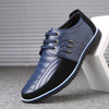 QWEDF Men genuine leather shoes High Quality Elastic band Fashion design Solid Tenacity Comfortable Men's shoes big sizes ZY-251