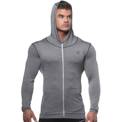 2018 Autumn New Men Zipper Thin Sweatshirt Hoodies Man Bodybuilding Workout Hooded Jacket Male Gyms Fitness Jogger Tops Clothing