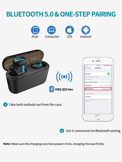 Wireless Earphones TWS Wireless Headphones Bluetooth 5.0 Sports Earphone Stereo Sound Wireless Earbuds With Charging Box Mic