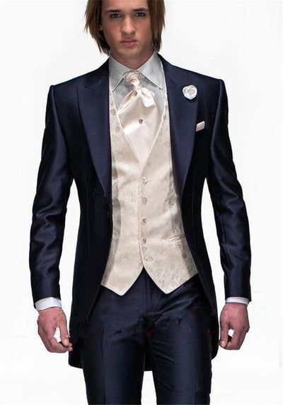 Dark Green Slim Men Suits 2019 Handsome Mens Wedding Suits Groomsmen Groom Tuxedos Party Prom Business Suits (Jacket+Pants+Tie)