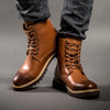 Yomior Vintage Genuine Leather Cowhide Round Toe Men Casual Shoes Outdoor Work Ankle Boots High Quality Male Boots Spring