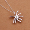 Free Shipping!!Wholesale 925 Silver Necklaces & Pendants,925 Silver Fashion Jewelry,Inlaid Stone Starfish Necklace SMTN334