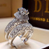 Luxury Crystal Female Big Zircon Stone Ring Set Fashion 925 Silver Bridal Wedding Rings For Women Promise Love Engagement Ring