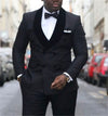 Groomsmen Houndstooth Groom Tuxedos Newest Men Suits Shawl Black Lapel Best Man 2 pieces Wedding Suit ( Jacket+Pants+Tie ) C578