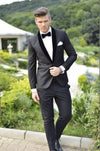 Groomsmen Red Groom Tuxedos Custom Made Men Suits Peak Lapel Best Man 2 pieces Bridegroom Suit ( Jacket+Pants+Tie ) C581