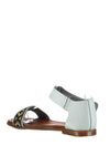 Leather Banded White Women's Sandals
