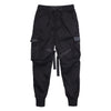 Men Ribbons Color Block Black Pocket Cargo Pants 2019 Harem Joggers Harajuku Sweatpant Hip Hop Trousers