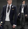 Purple Groomsmen Custom Made Groom Tuxedos Peak Lapel Men Suits Wedding Best Man Blazer ( Jacket+Pants+Tie+Vest ) C162