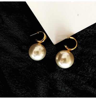 Women New Fashion Pearl Earrings Personality Metal Geometry Water Drop Kinds Of Exaggerated Drop earrings Jewelry
