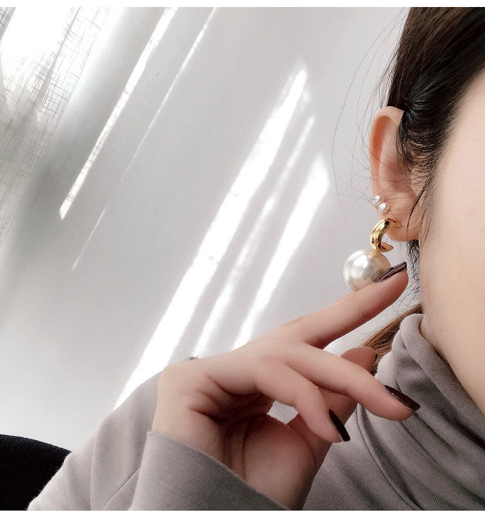 Women New Fashion Pearl Earrings Personality Metal Geometry Water Drop Kinds Of Exaggerated Drop earrings Jewelry