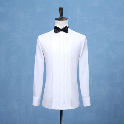 2019 New Fashion Groom Tuxedos Shirts Best Man Groomsmen White Black or Red Men Wedding Shirts Formal Occasion Men Shirts