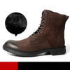 Must Have Mens Genuine Leather Lace Up Soliders Mid-calf Retro Boots Casual Zip Winter Fur Lined Motorcycle Boots