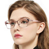 Aspheric Women's  Metal Glasses Frame  Fashion Ultralight Finished Myopia Glasses Rhinestone Ultralight OCCI CHIARI BONEZ